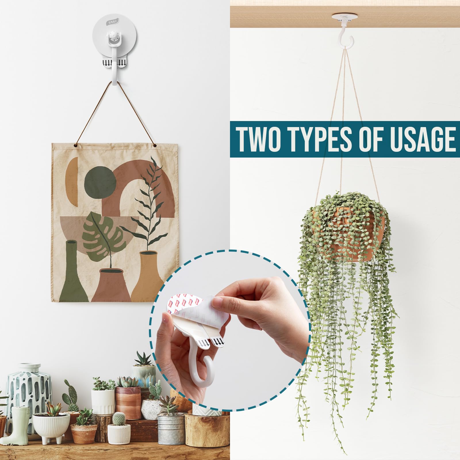 TAILI Easy-Cloud Adhesive Ceiling Hooks