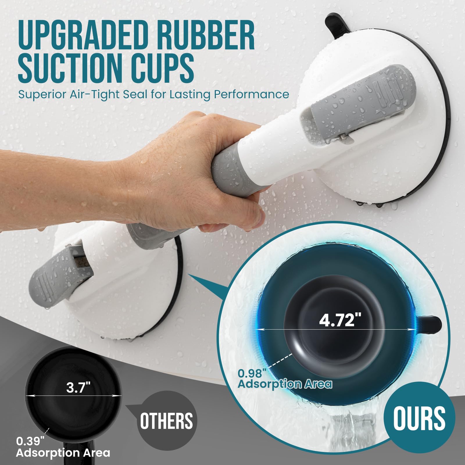 TAILI Lock Series Suction Shower Grab Bar – No-Drill Safety Support