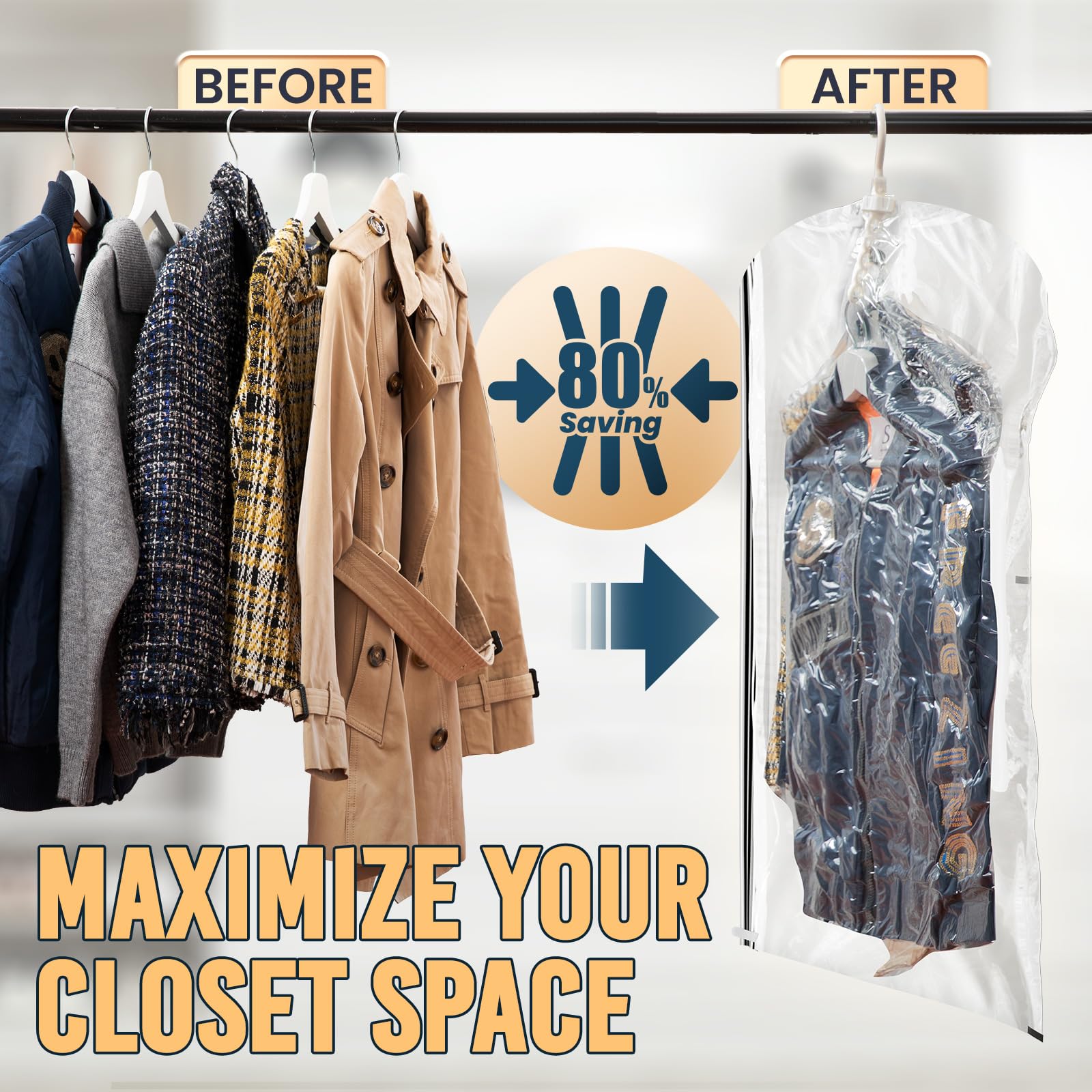 TAILI Black Hanging Vacuum Storage Bags