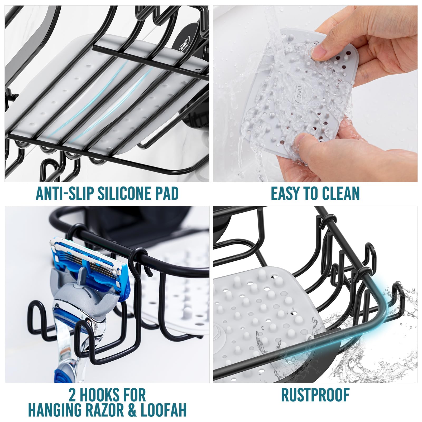 TAILI Line Series Suction Soap Holder with Hooks