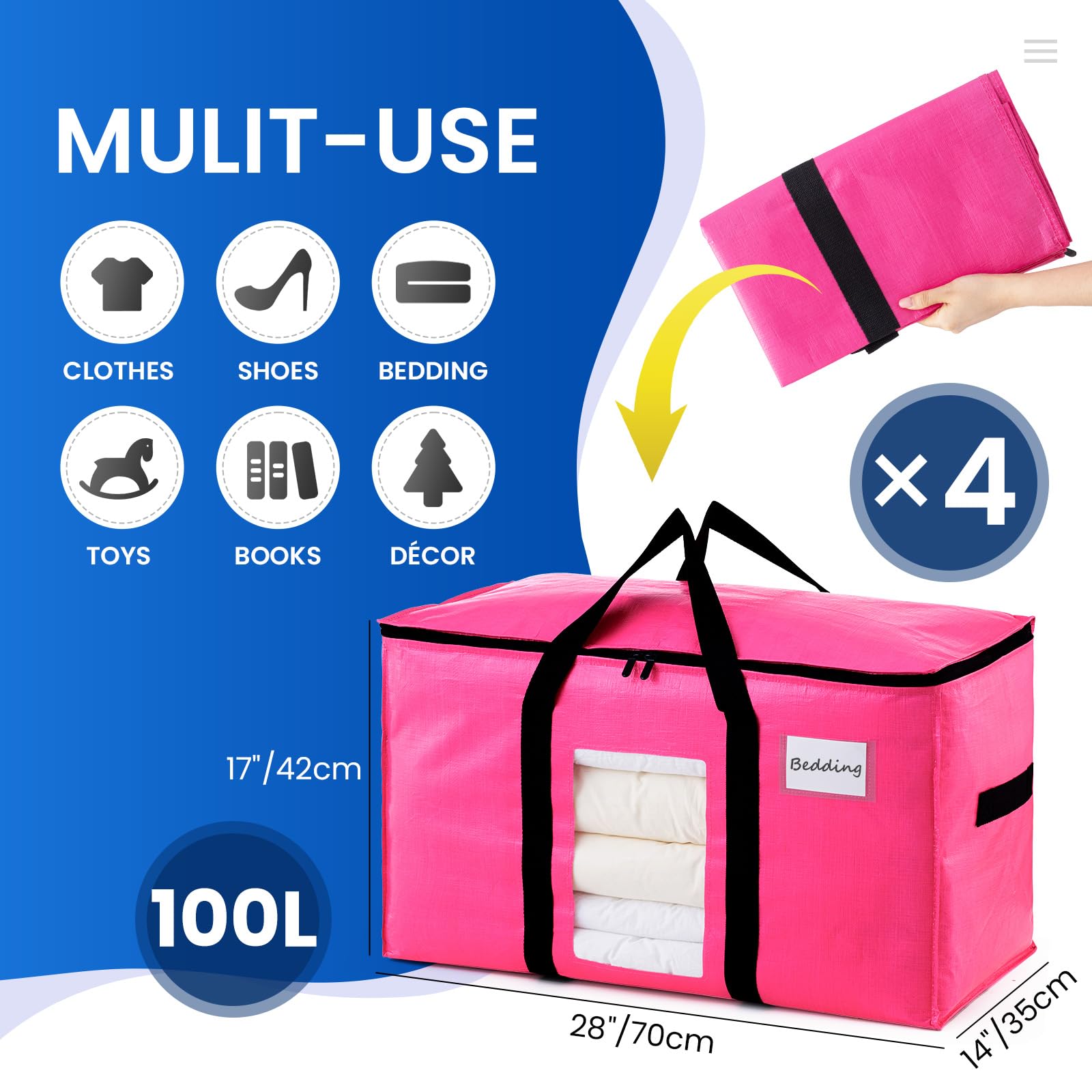 TAILI Pink Extra Large  Moving Bags with Window