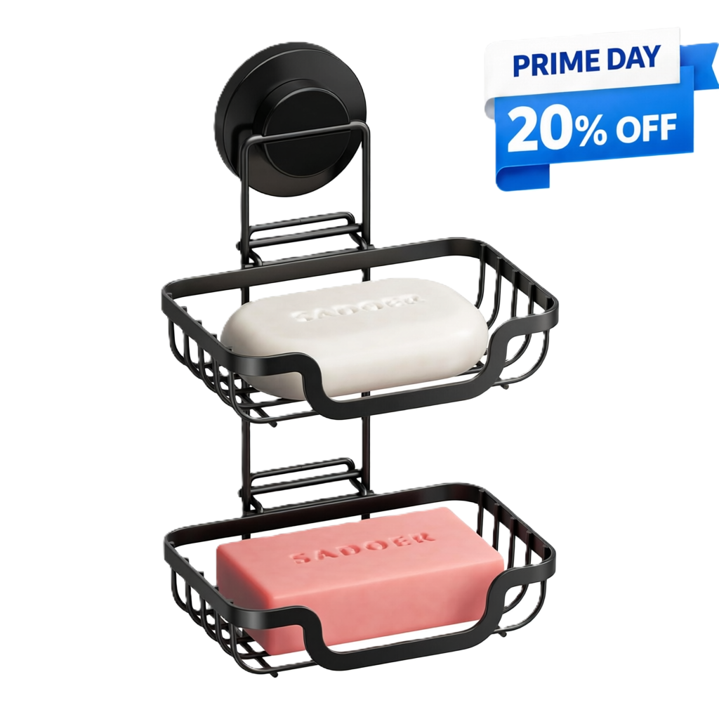 TAILI TRACE Series Suction Soap Dish – Double-Layer Stainless Steel Design