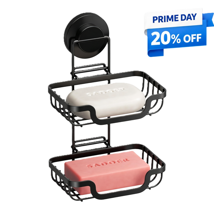 TAILI TRACE Series Suction Soap Dish – Double-Layer Stainless Steel Design
