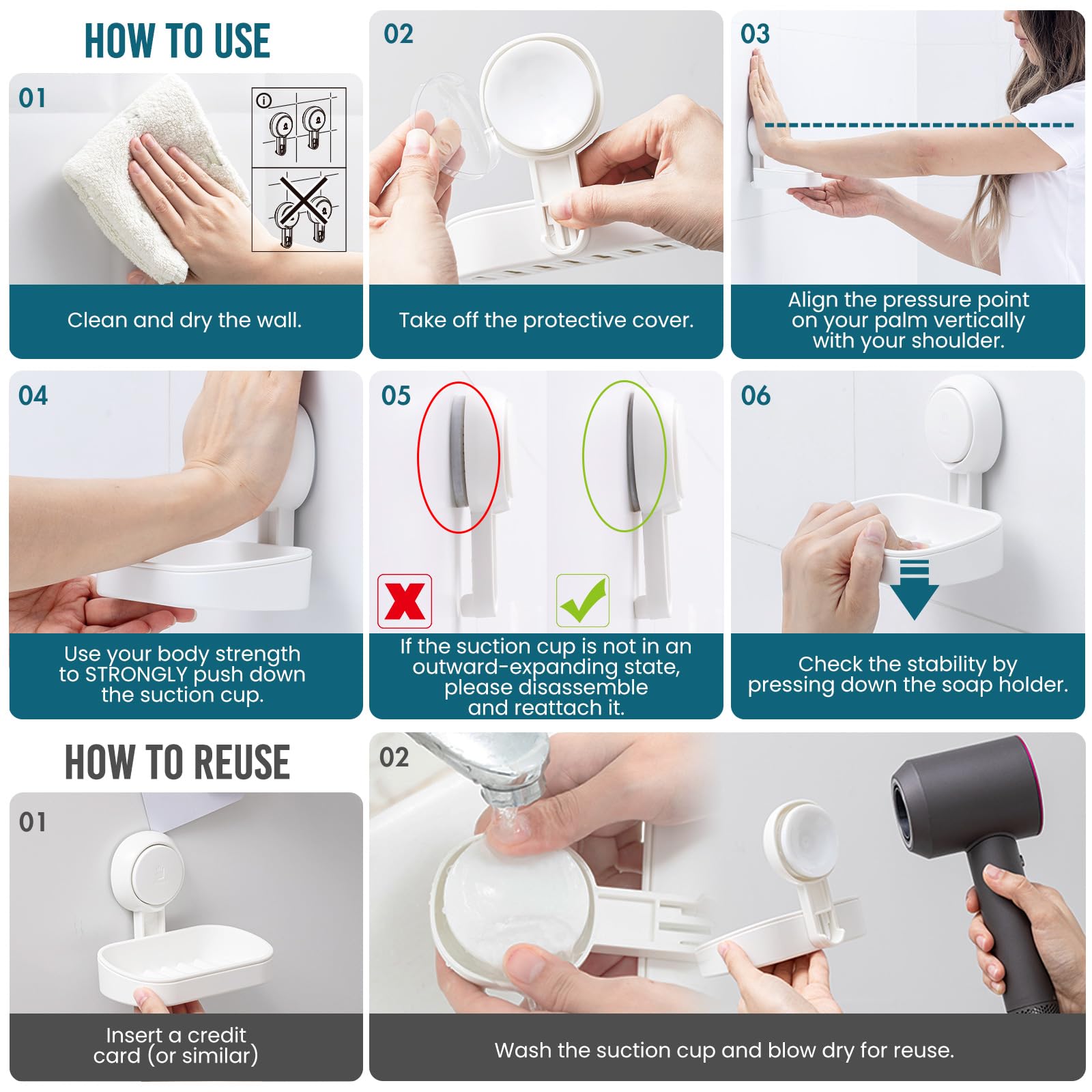 TAILI NICE Series Suction Soap Dish Holder – No-Drill Bathroom Organizer