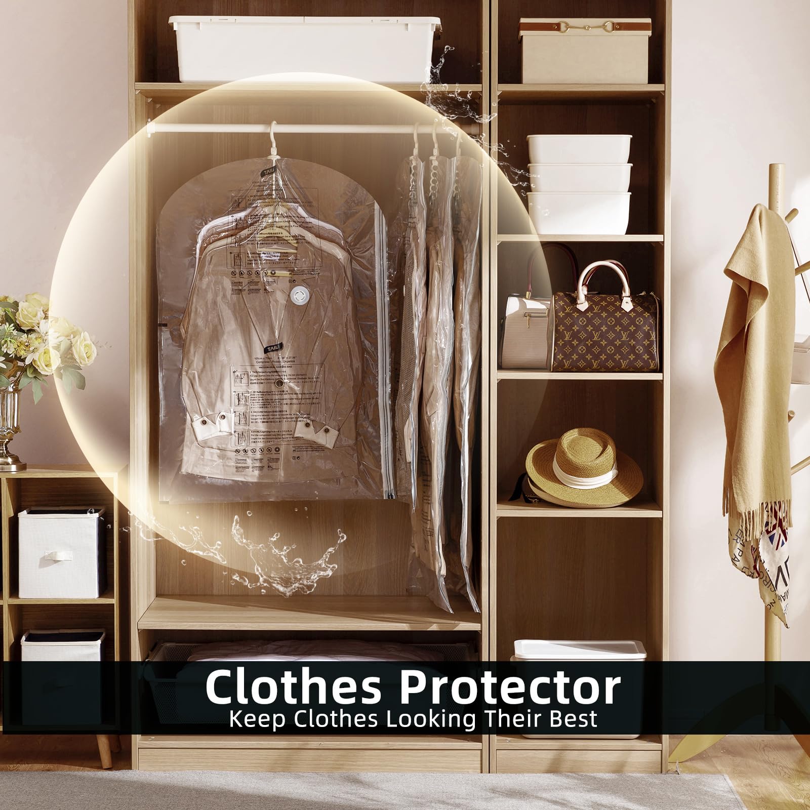 TAILI Black Hanging Vacuum Storage Bags