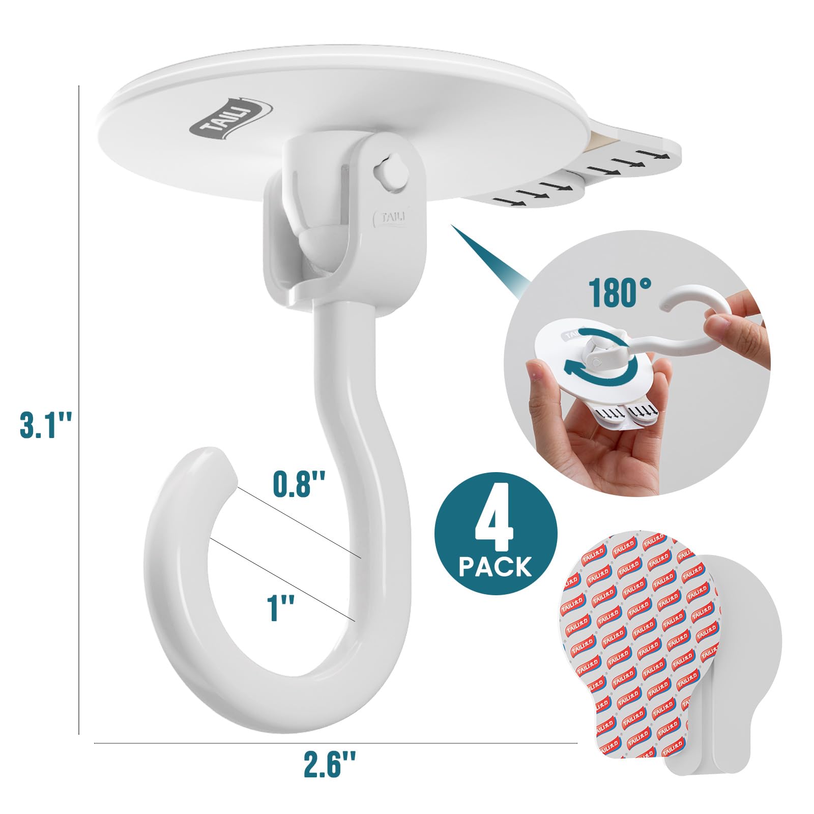 TAILI Easy-Cloud Adhesive Ceiling Hooks
