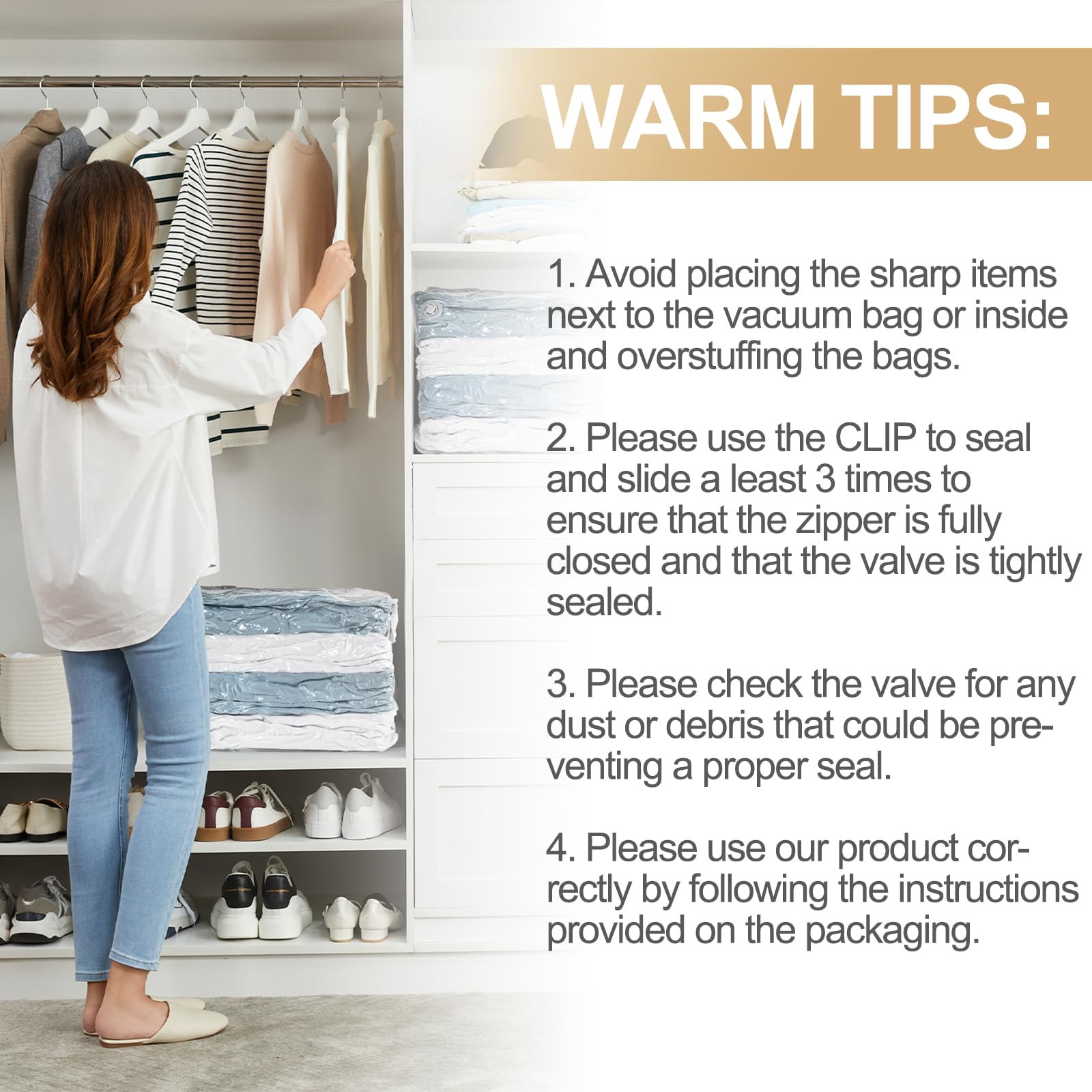 TAILI Cream Cube Vacuum Storage Bags