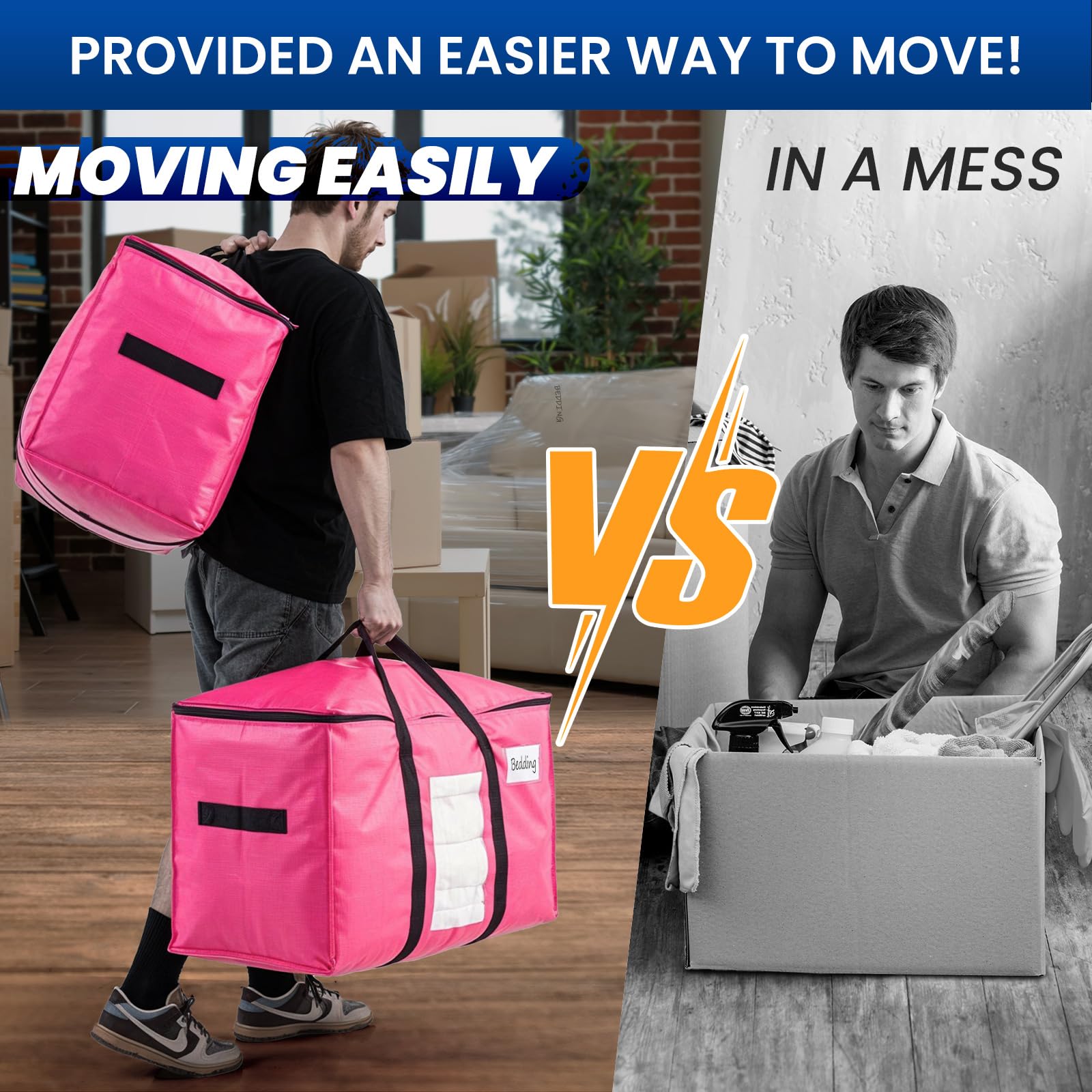 TAILI Pink Extra Large  Moving Bags with Window