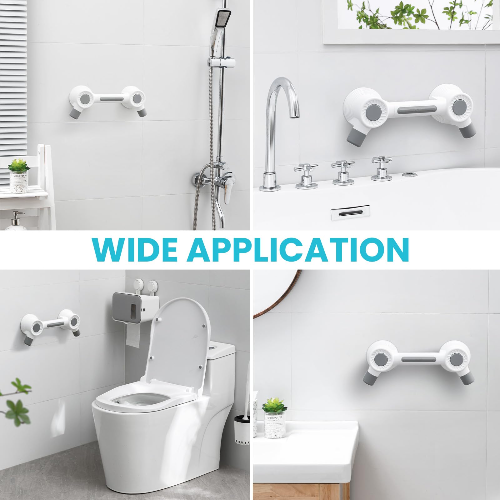 TAILI Space Series Adhesive Shower Grab Bar – Drill-Free Bathroom Safety Support