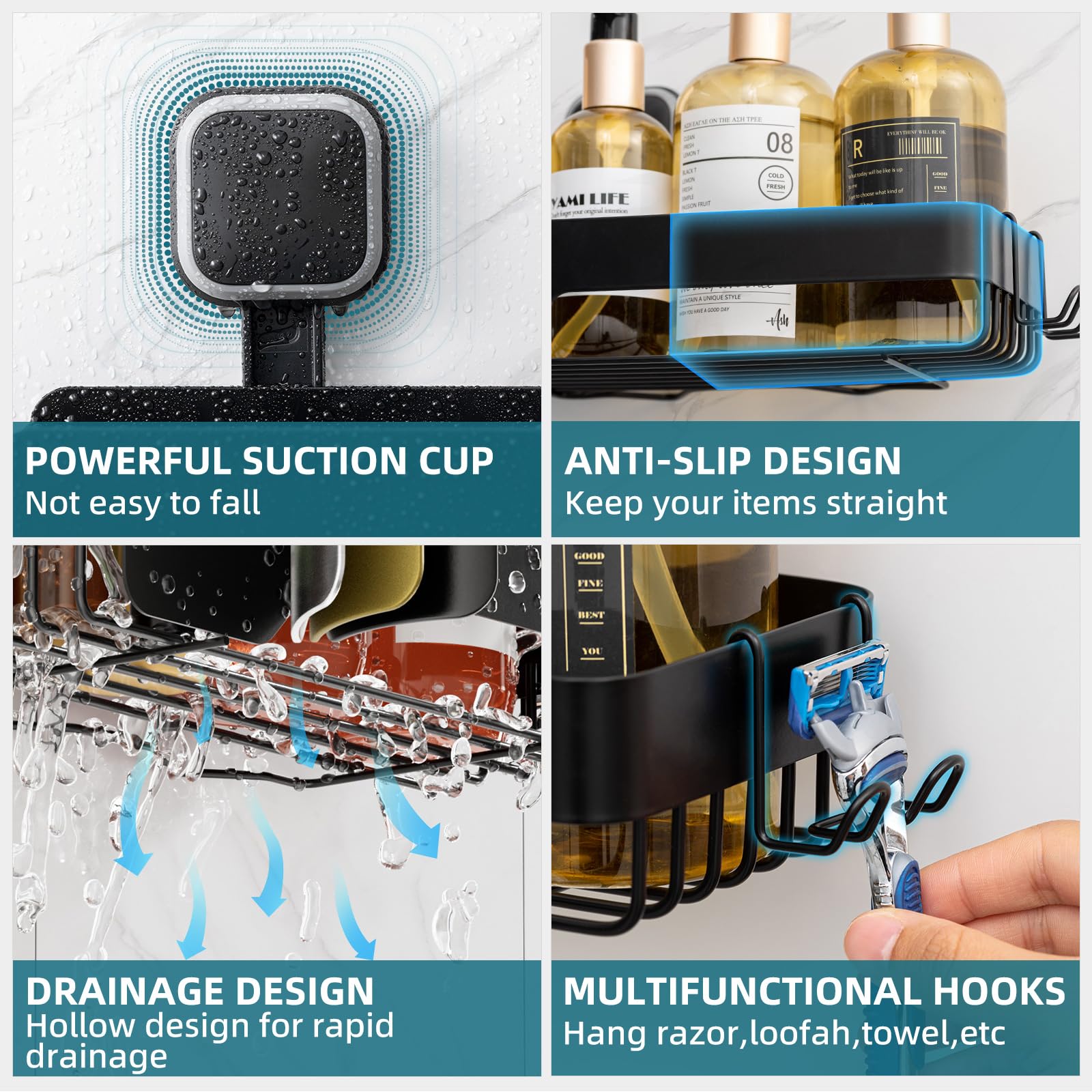 TAILI Face Series Suction Shower Caddy