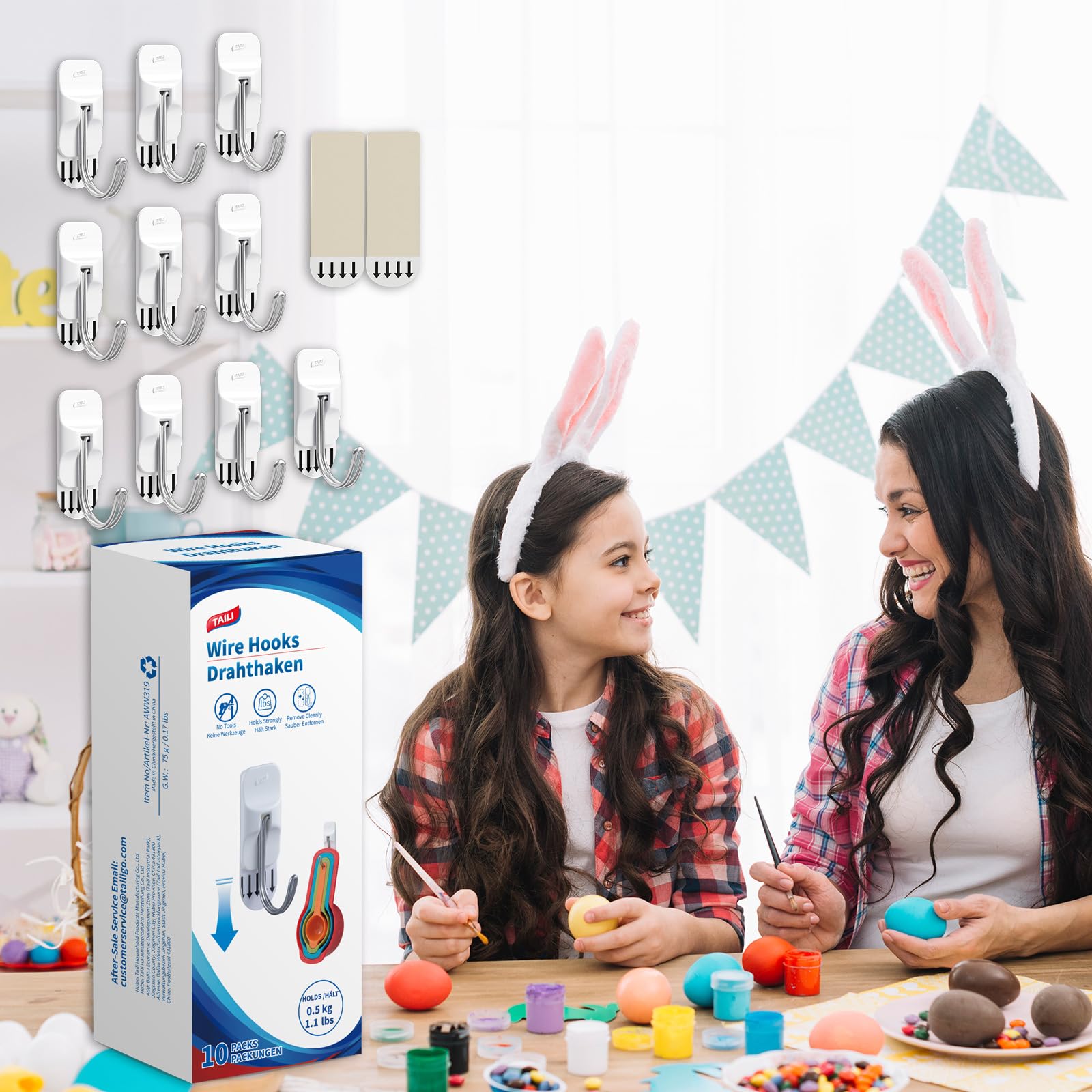 TAILI Easy-Wire Damage‑Free Hanging Hooks