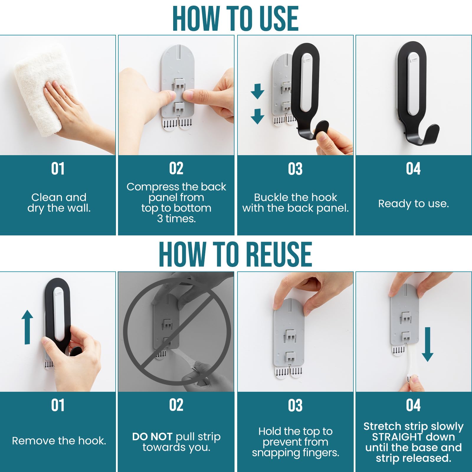 TAILI Easy-Wire Metal Adhesive Hooks