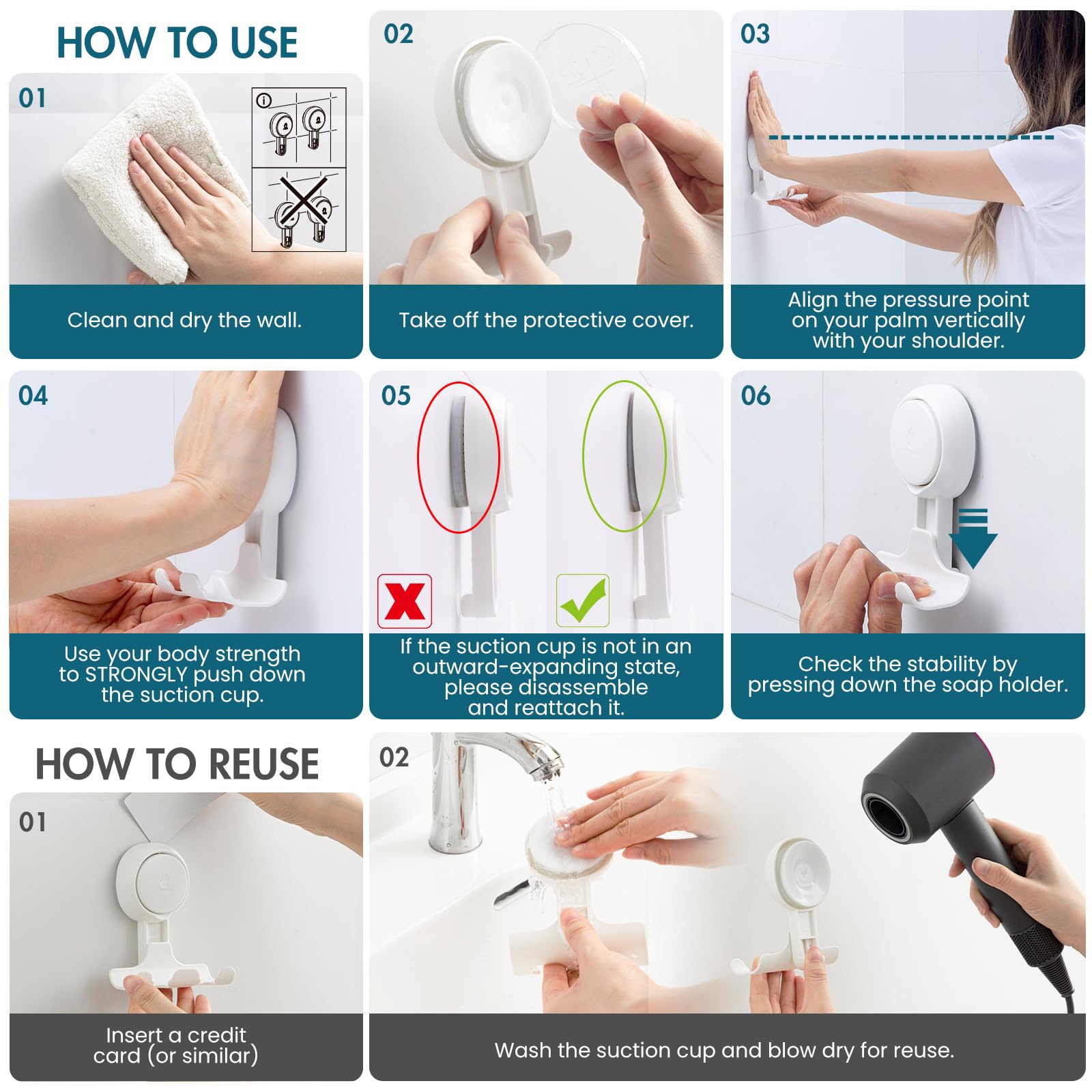 TAILI NICE Series Suction Holder for Razor & Bath Accessories