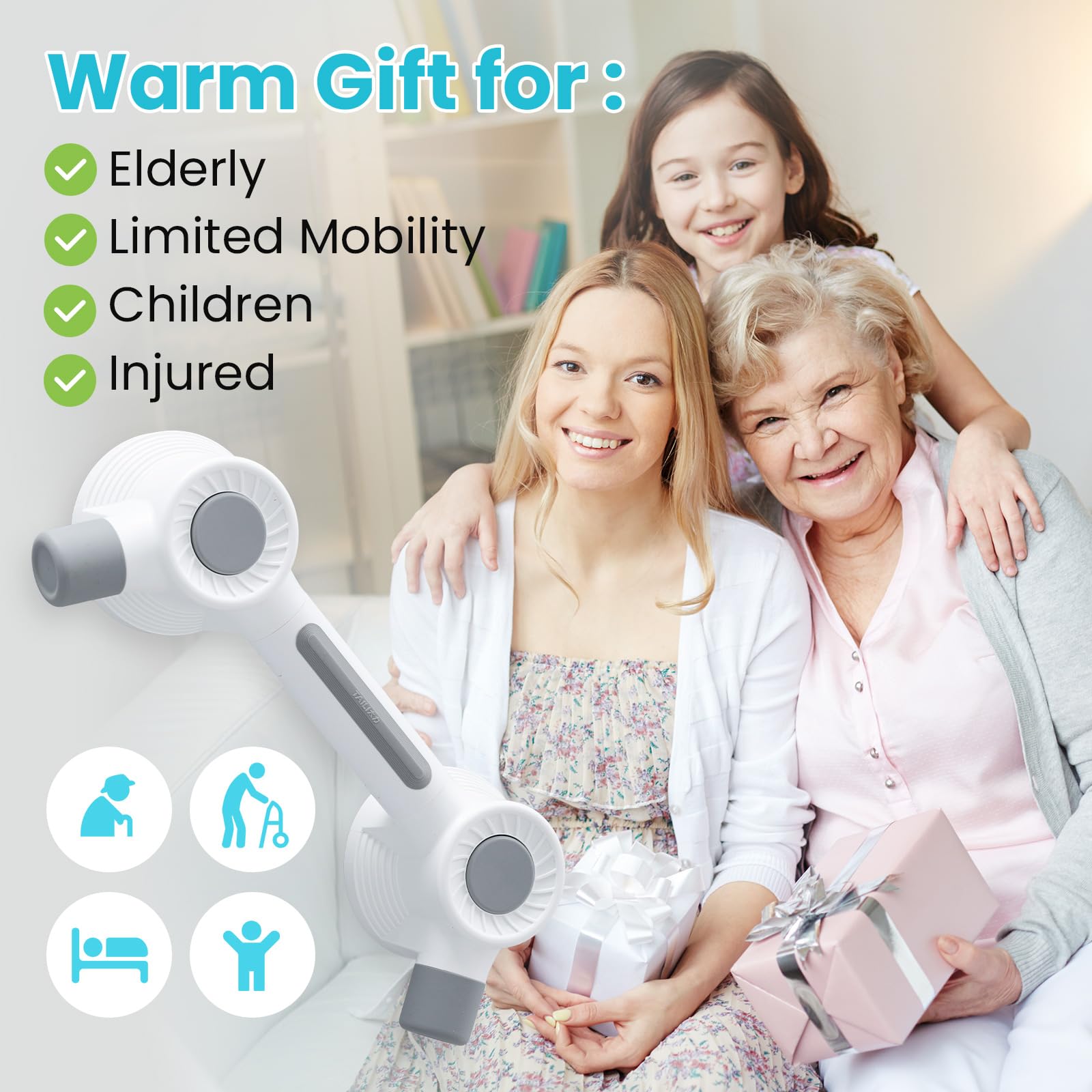 TAILI Space Series Adhesive Shower Grab Bar – Drill-Free Bathroom Safety Support