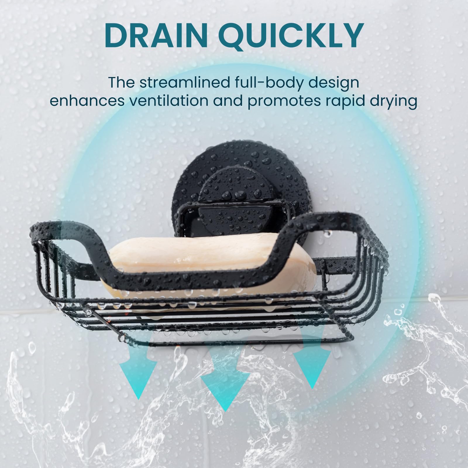 TAILI TRACE Series Suction Soap Dish Holder – Stainless Steel No-Drill Organizer