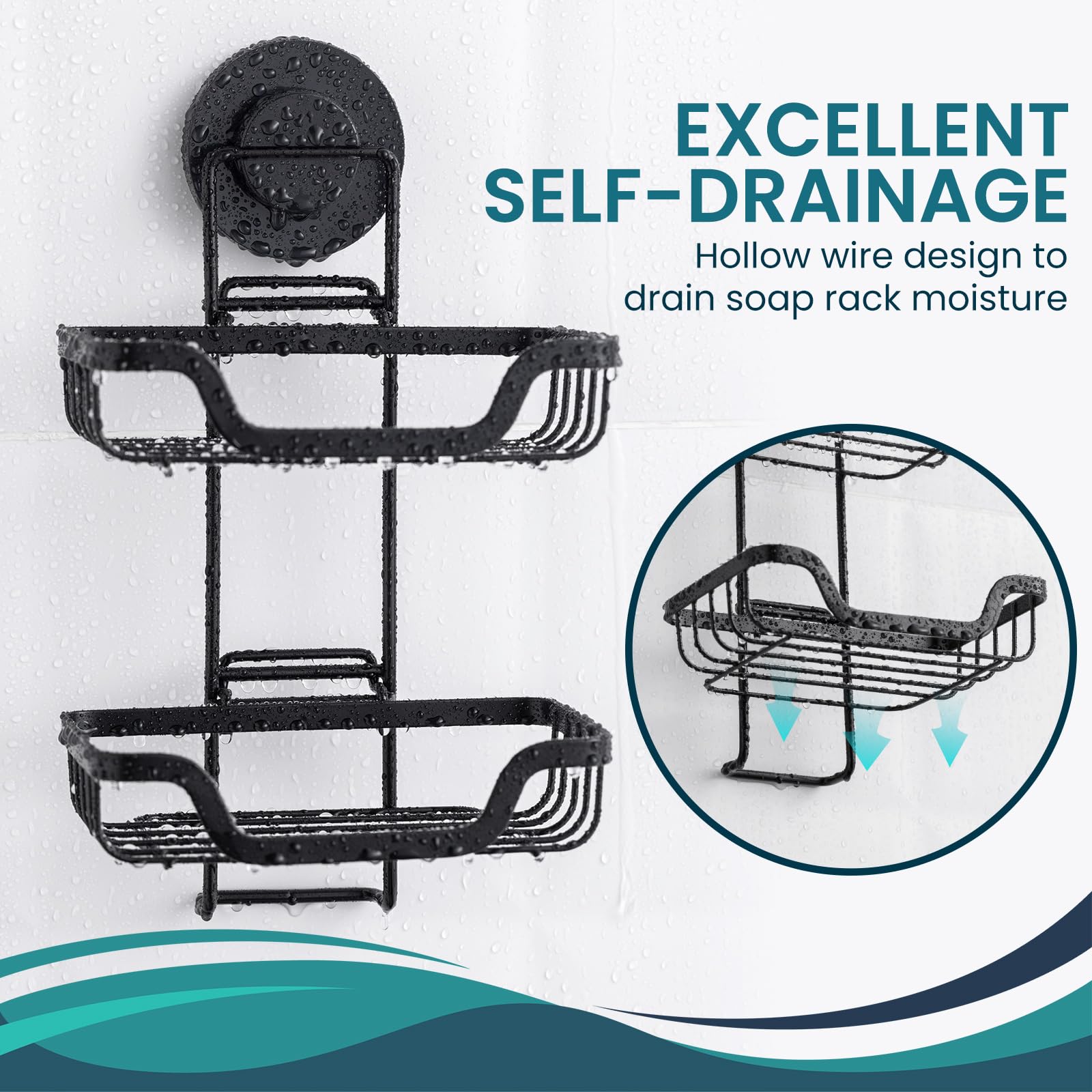 TAILI TRACE Series Suction Soap Dish – Double-Layer Stainless Steel Design