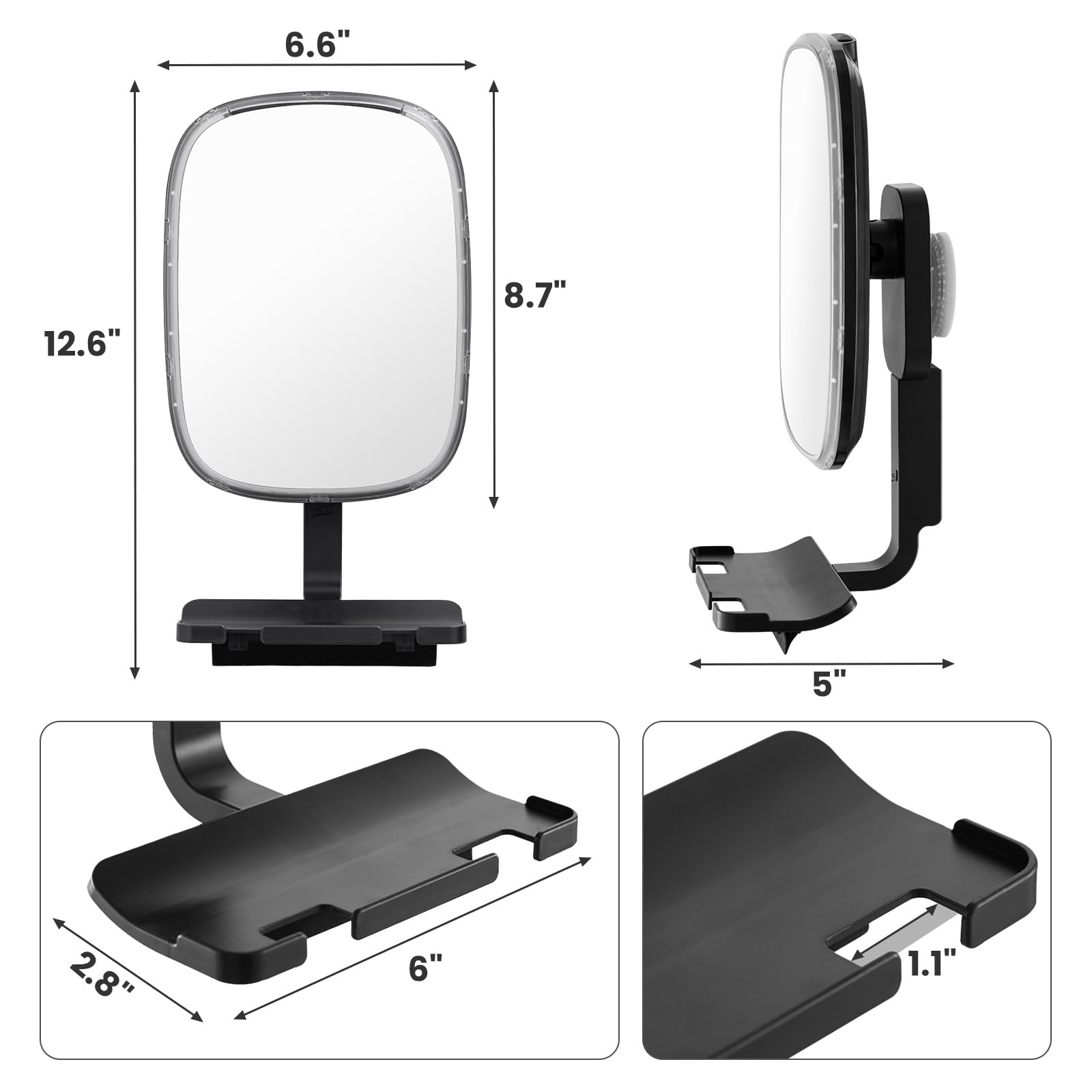 TAILI NICE Series Fogless Shower Mirror – Suction Shaving Mirror with Razor Holder