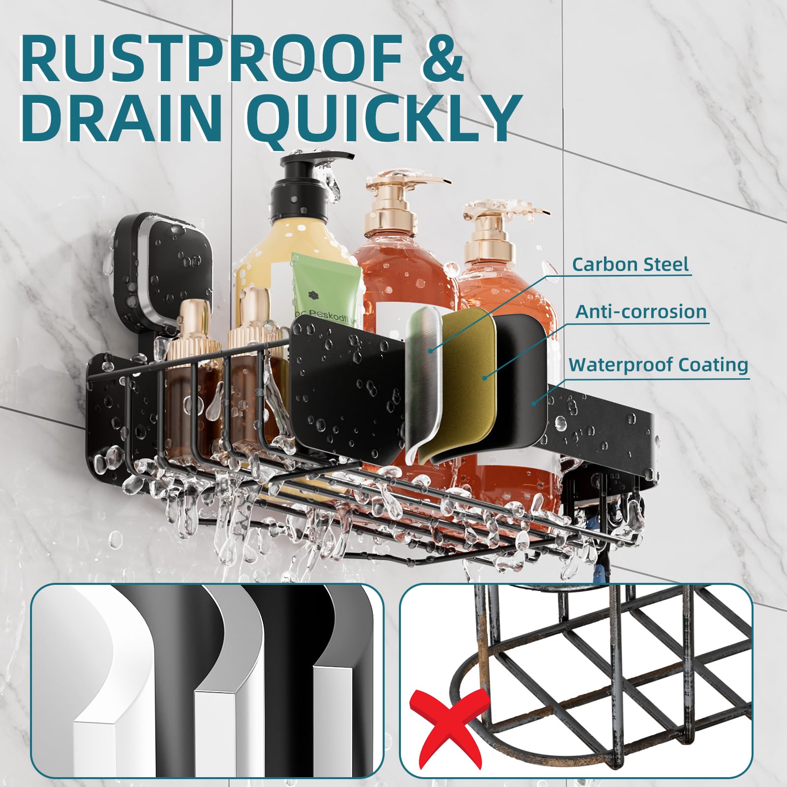 TAILI Face Series Suction Shower Caddy