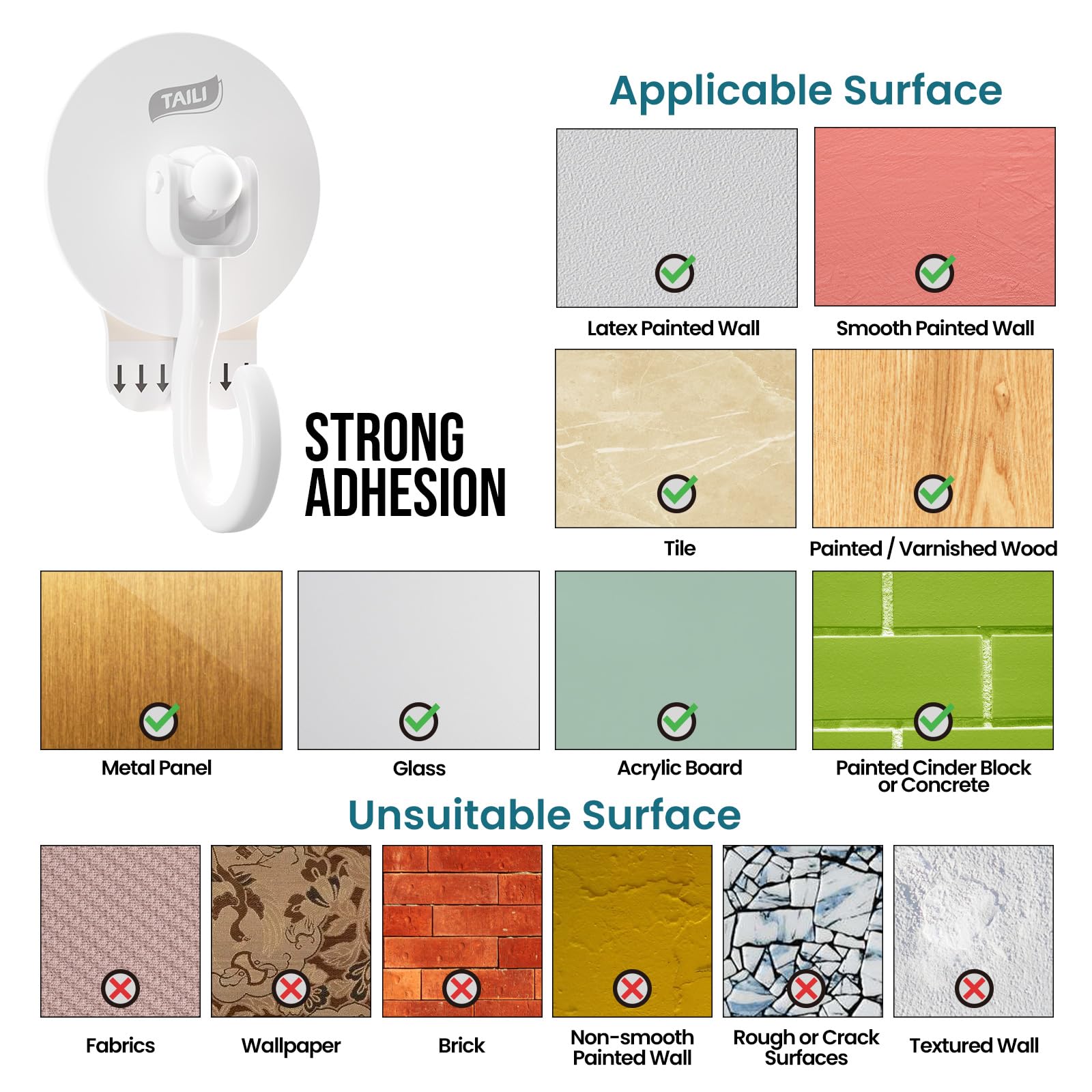 TAILI Easy-Cloud Adhesive Ceiling Hooks