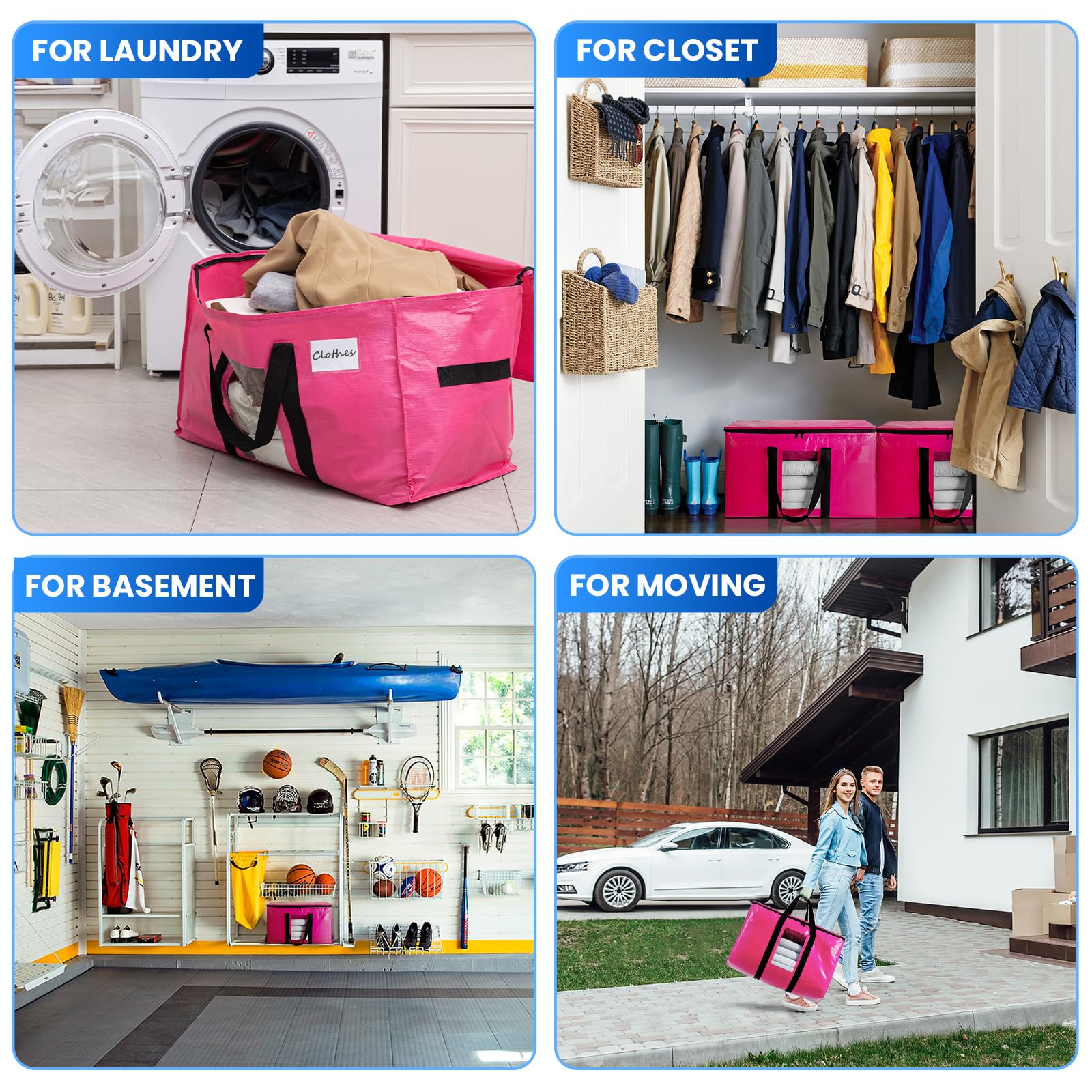 TAILI Pink Extra Large  Moving Bags with Window
