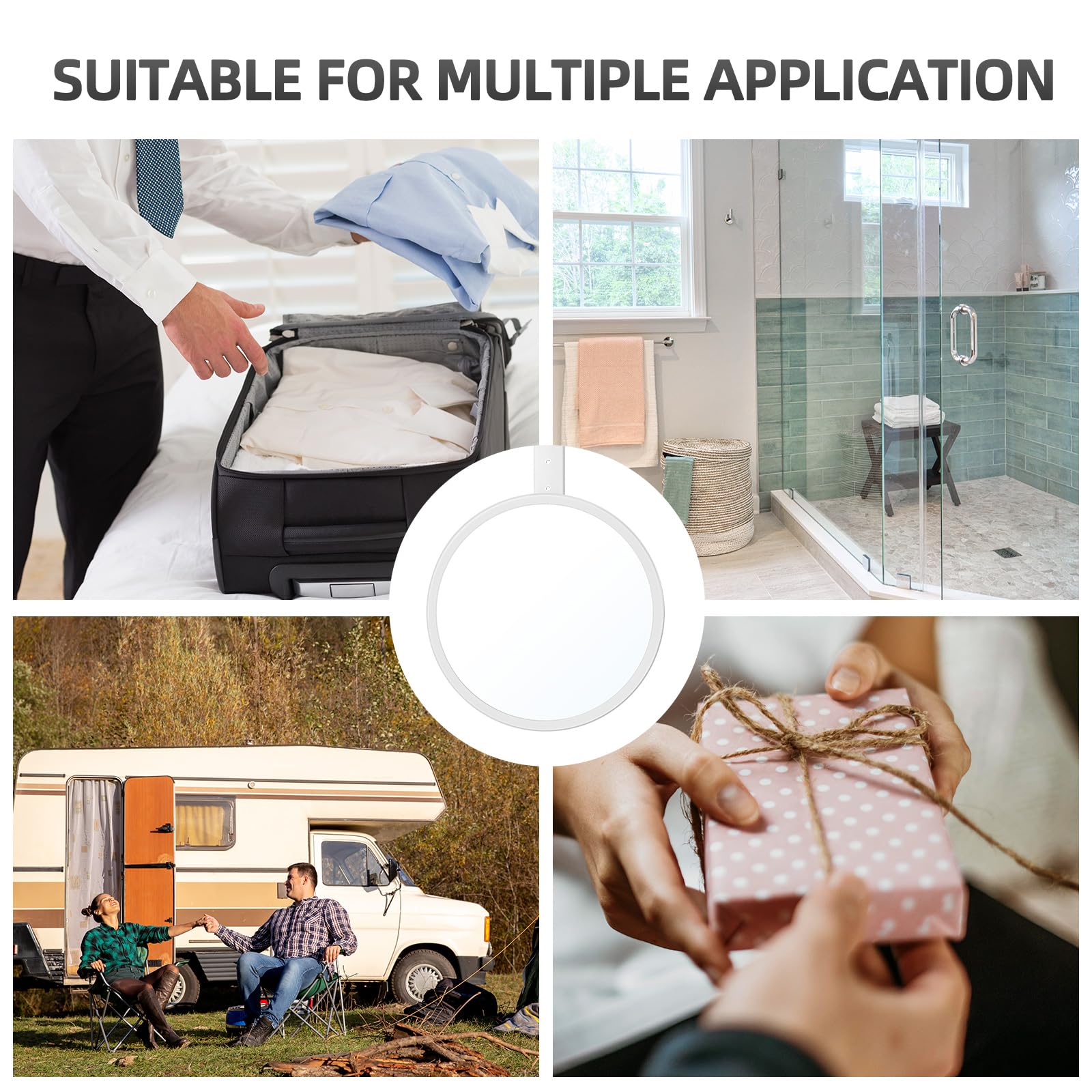 TAILI Fogless Shower Mirror – Removable Hanging Shaving Mirror