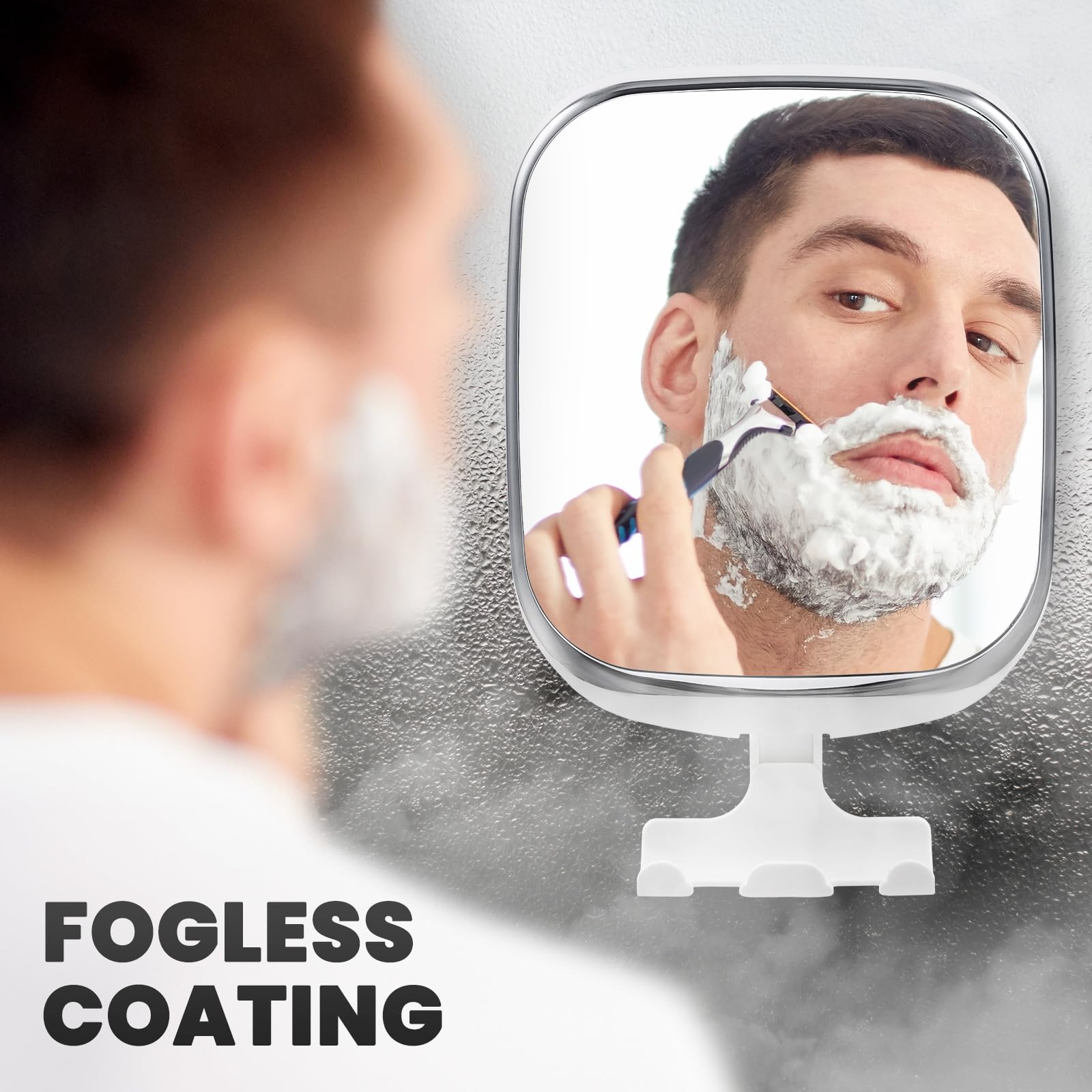 TAILI Nice Series Fogless Shower Shaving Mirror – No-Drill Suction Wall Mount
