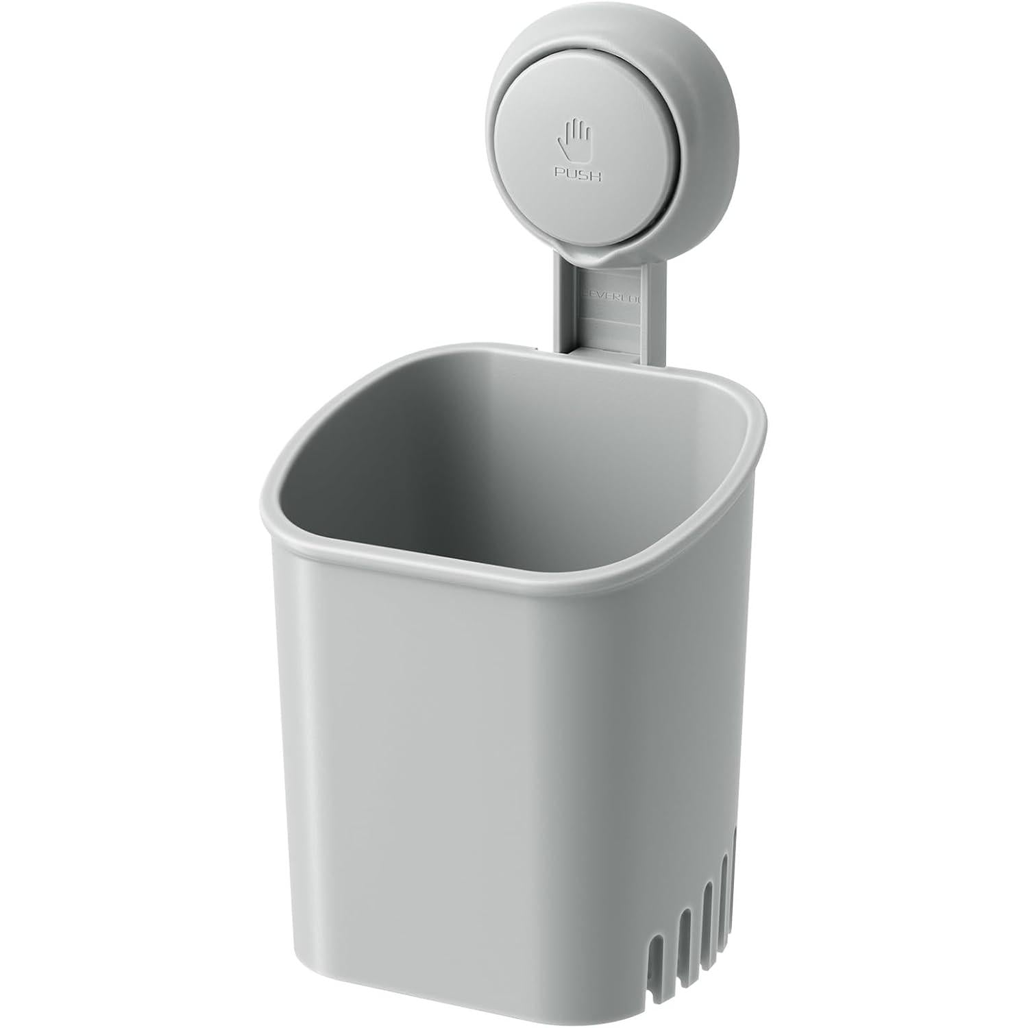 LEVERLOC Powerful Suction Cup Toothbrush Holder, Drill-Free Wall Shower Holder for Toothbrush, Toothpaste, Razor, Removable Suction Cup in Shower, Self-draining Kitchen Tableware Organizer, White