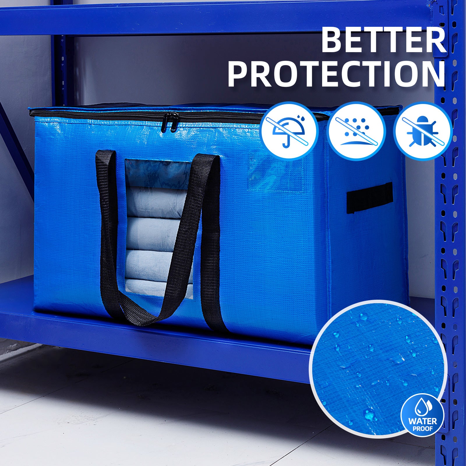 TAILI Blue Extra Large Moving Bags with Window